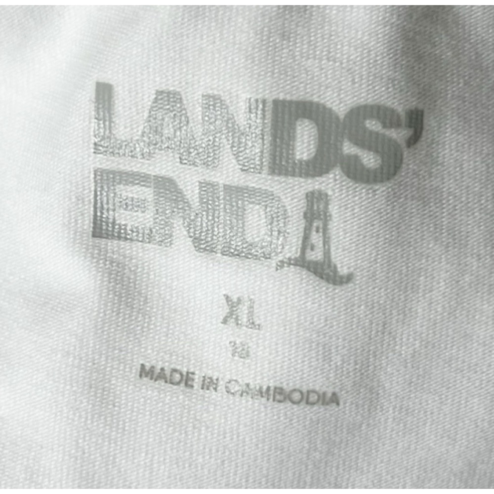 Lands End V-Neck Pintuck Pleated Tank Top White Size XL - Picture 6 of 7